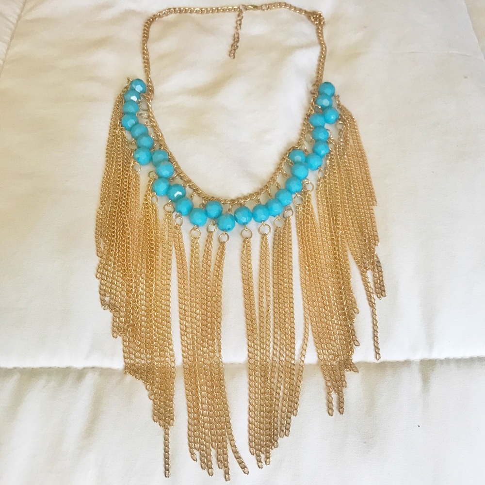 Beaded/gold necklace
